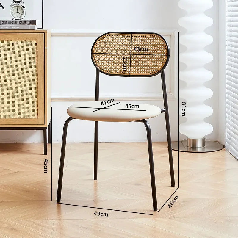 Household rattan dining chair B & B Hotel Cafe Rattan chair Internet celebrity back chair Milk tea shop Leisure rattan chair Oasis Select KATEN-E