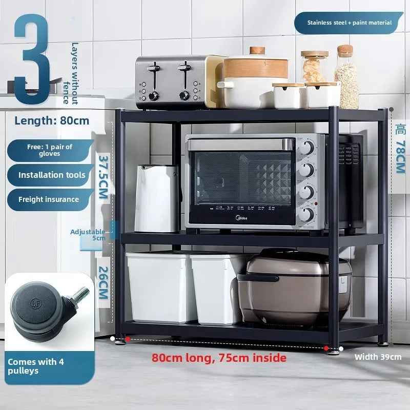 Multi-functional Kitchen Storage Rack Floor-to-ceiling Multi-layer