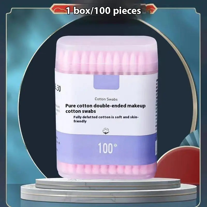 100/200Pcs Double Head Multi-purpose Fluorescent Agent Free Cleaning Tampons Cotton Buds Baby Nursing Supplies Baby Cotton Swab Oasis Select 100PCS Pink