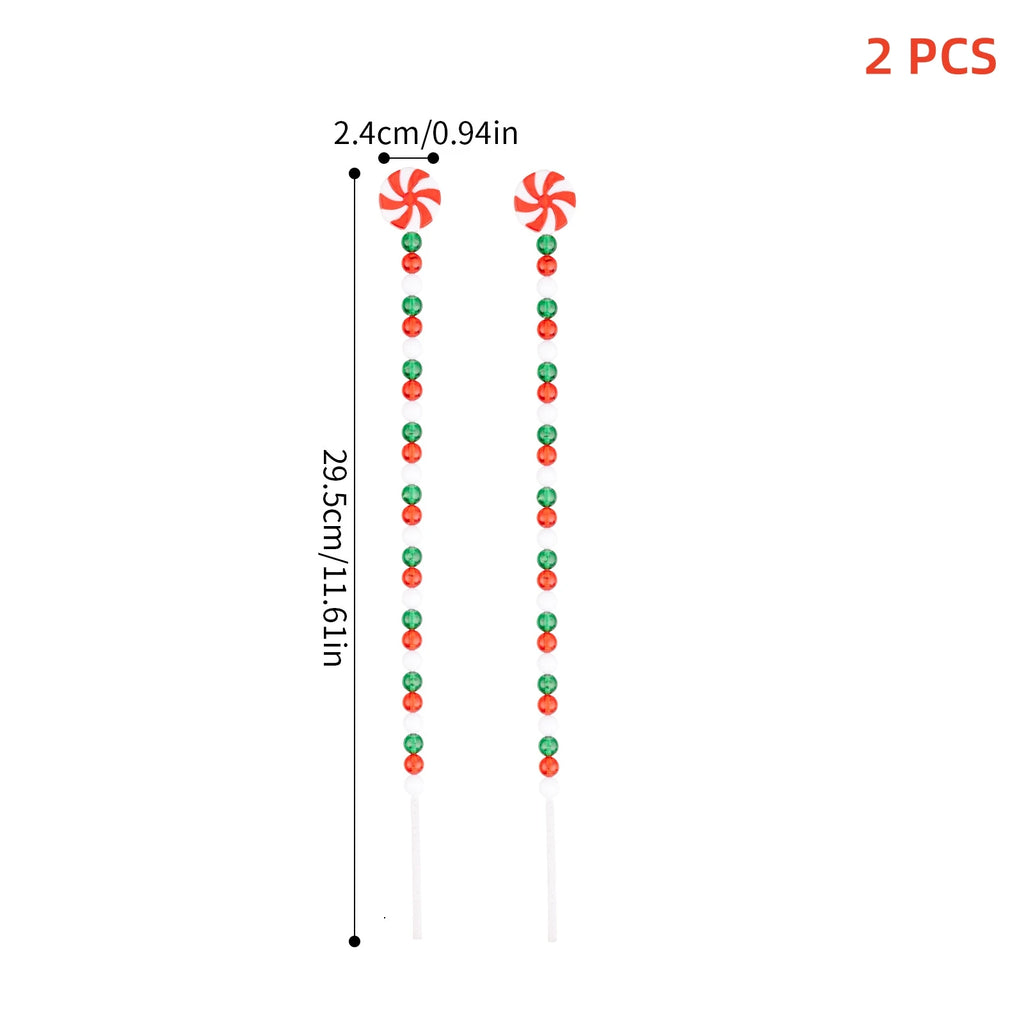 Christmas Candy Cane Curly Picks – Red & White Xmas Ornaments