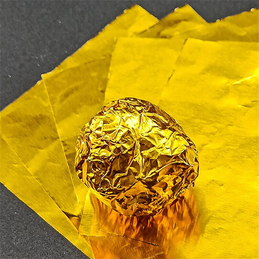 100Pcs Food-Grade Aluminum Foil Candy Wrapping Sheets 8x8cm