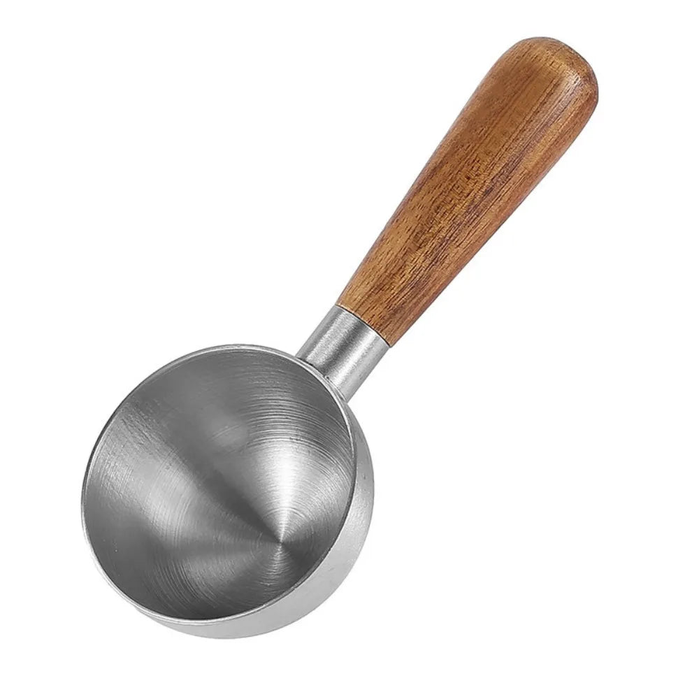 30ml Wood Handle Coffee Scoop – Stainless Steel Measuring Spoon