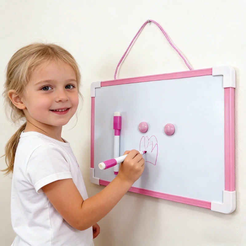 Magnetic Whiteboard with Marker and Magnets Set, Double-Sided Erasable Whiteboard Kids Drawing Board Hanging Memo Board Oasis Select
