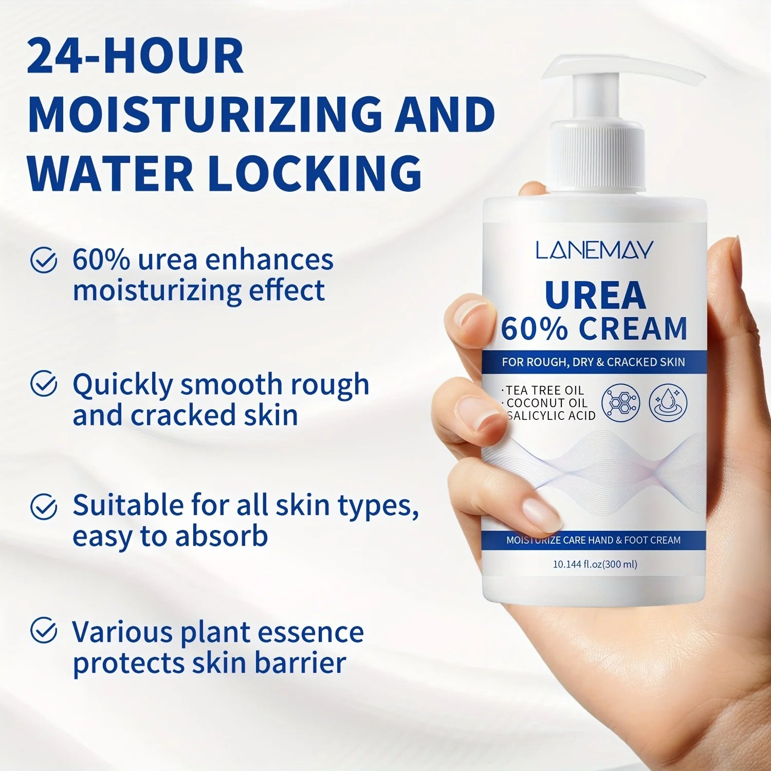 Urea 60% Cream – Hands & Feet Deep Hydration | Tea Tree Oil Hand & Foot Cream Oasis Select 300ml