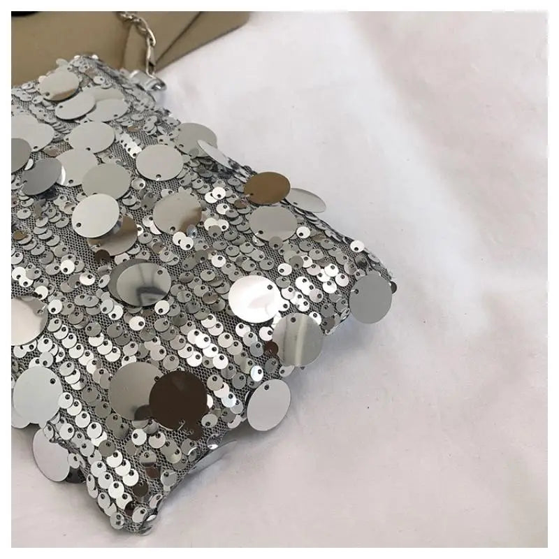 Sequined Crossbody Bag – Women's Chain Shoulder Purse