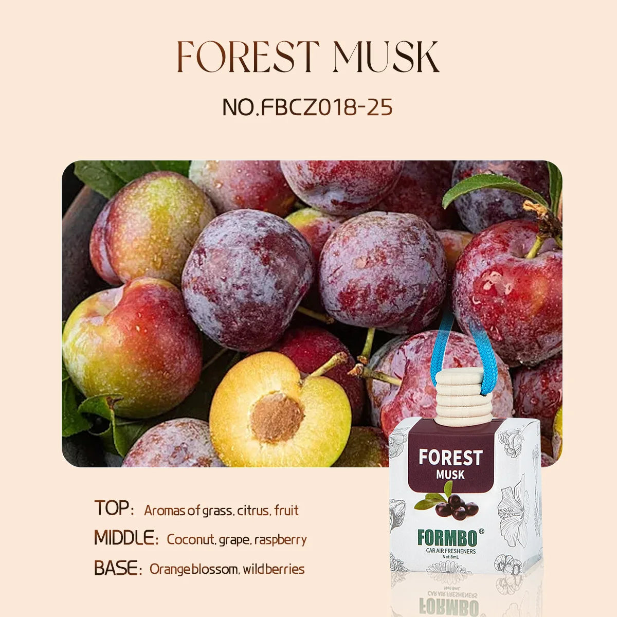 Essential Oil Car Air Freshener – Long-Lasting Liquid Diffuser Car Air Freshener Oasis Select FOREST MUSK