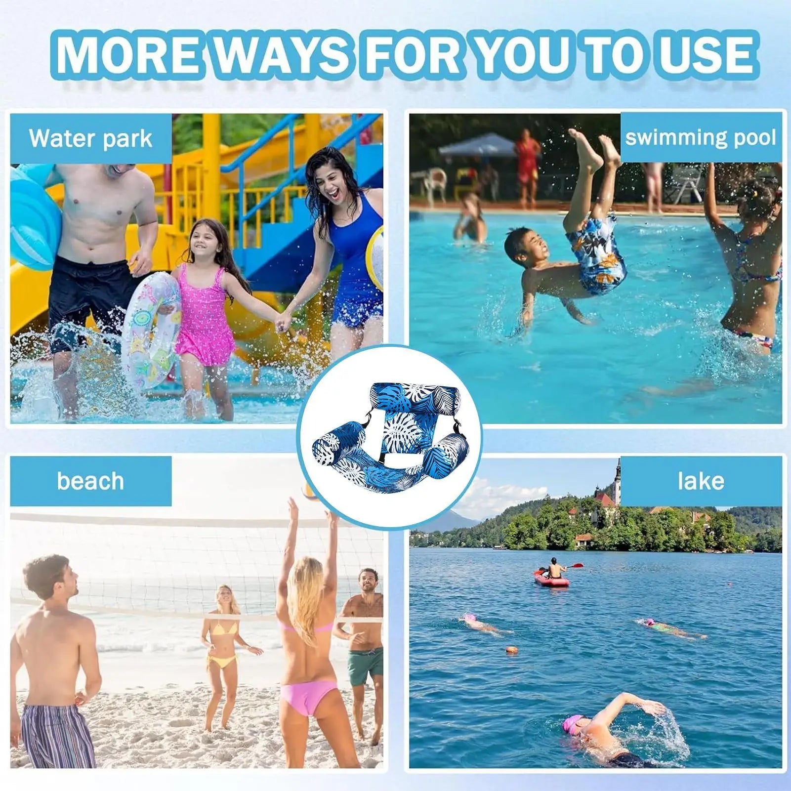 Inflatable Floating Lounger for Adult Floating water lounge bed Foldable swimming pool recliner Heavy-duty Pool Floats for Adult Oasis Select