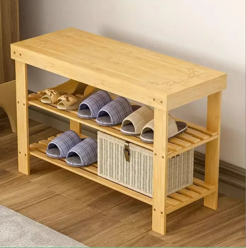 Shoe changing stool household door shoe cabinet seat stool integrated seated small stool wear shoe stool soft bag shoe rack Oasis Select