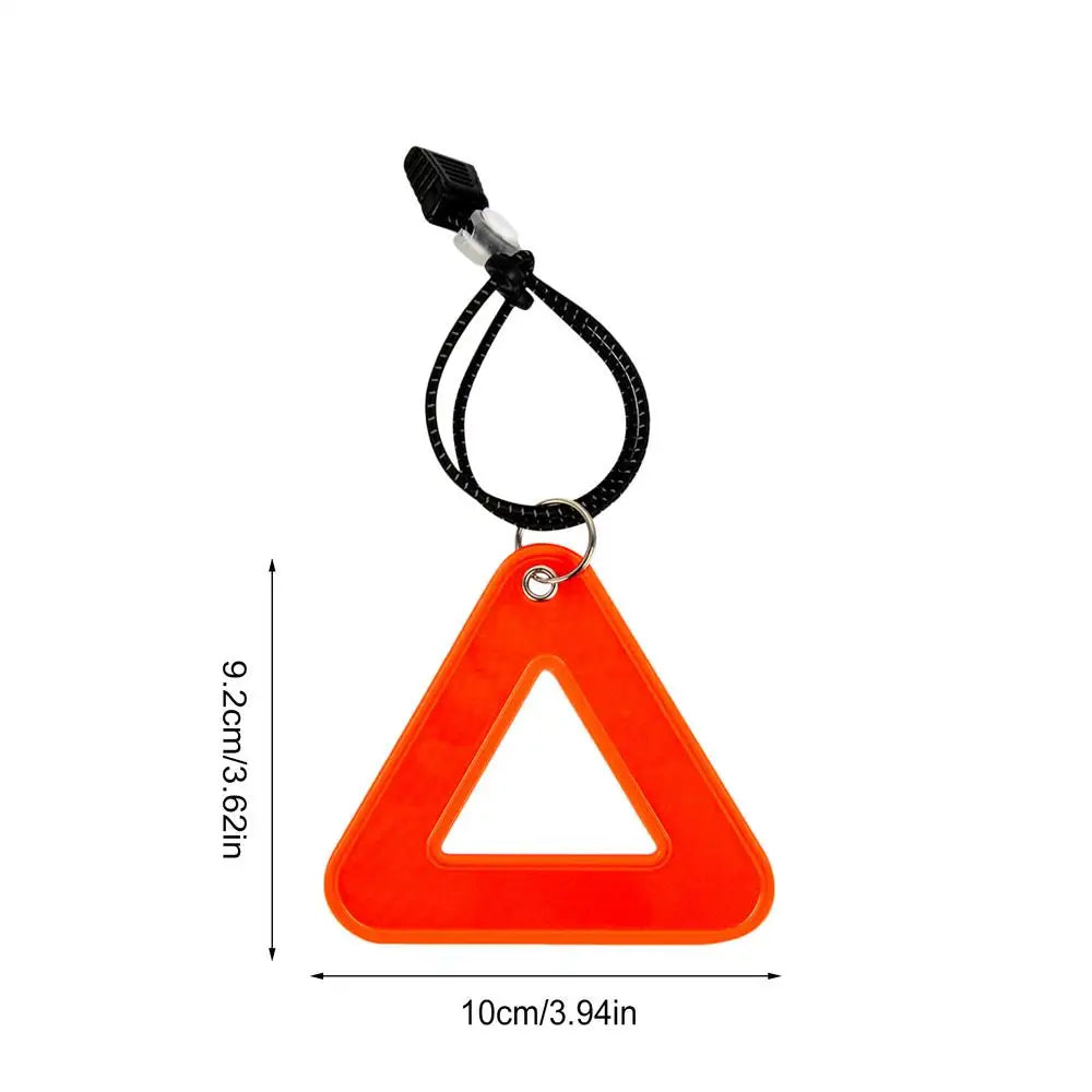 1PC Reflective Signs Triangle Signs Safety Warning For Bicycle Hanging Tag W Elastic Cord Bike Night Visible Riding Safety Oasis Select Orange