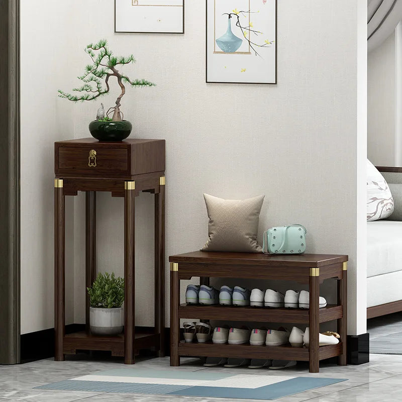 New Chinese-style shoe change stool, shoe stool at the door simple bench stool at home, shoe rack shoe store shoe test stool Oasis Select