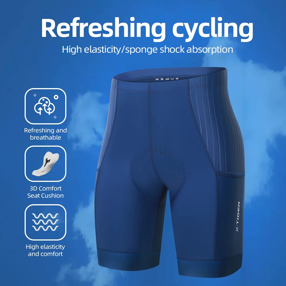 X-Tiger Cycling Shorts Bike Tights Pro Bicycle Shorts Breathable Lycra Sports Women MTB Road Biking Shorts 7 Hours Riding Oasis Select