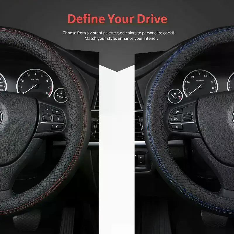 Universal Car Steering Wheel Cover For 37-38cm Steer Wheel Faux Leather Breathable Car Wheel Cover Interior Auto Accessories Oasis Select