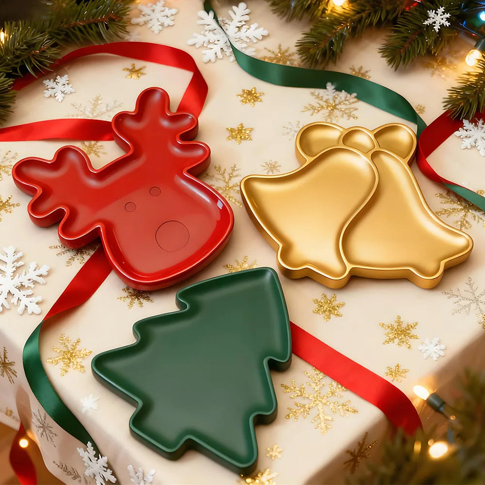 Christmas Tray Silicone Molds Concrete Fruit Pallet Resin Mold Trinket Dish Plaster Mold Xmas Tree House Cement Mold Elk Mould Oasis Select