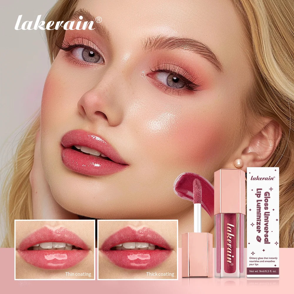 NEW Glitter Gloss Universal Lip Luminizer 8 Colors Makeup Lip Gloss Non-sticky Moisturizing Plumper Long Lasting Glitter Liquid Oasis Select