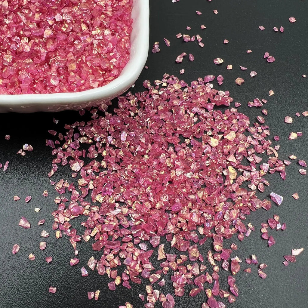 20g Glass Crushed Stone Irregularity Crystal Gravel Filling For DIY Epoxy Resin Mold Filler Crafts Decorative Nail Art Filler Oasis Select Pomegranate Red 20g