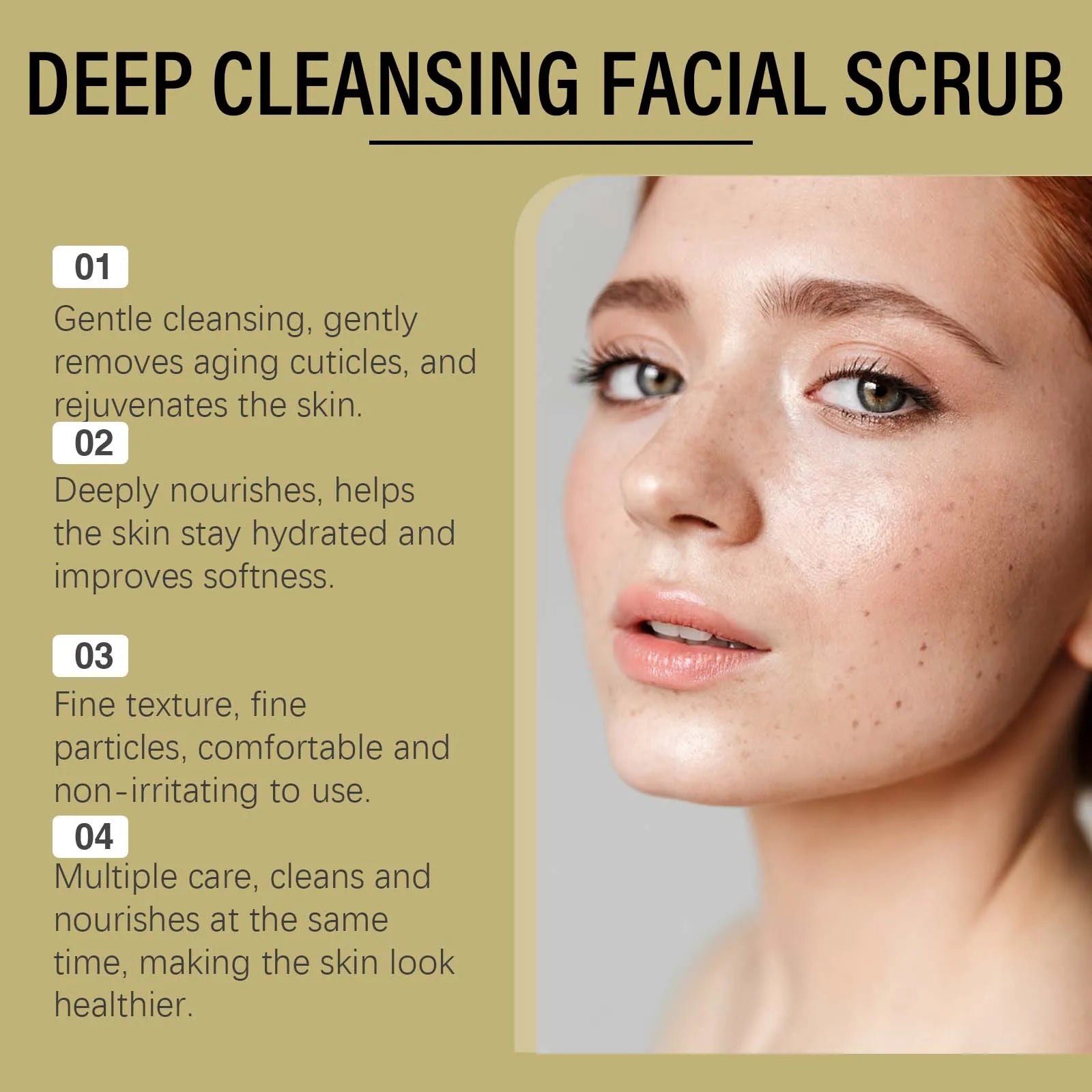 Deep Cleansing Facial Scrub Exfoliating Facial Cleansing & Pore Refining Removal Dead Skin Oil Control Smooth Hydrated Skin Oasis Select