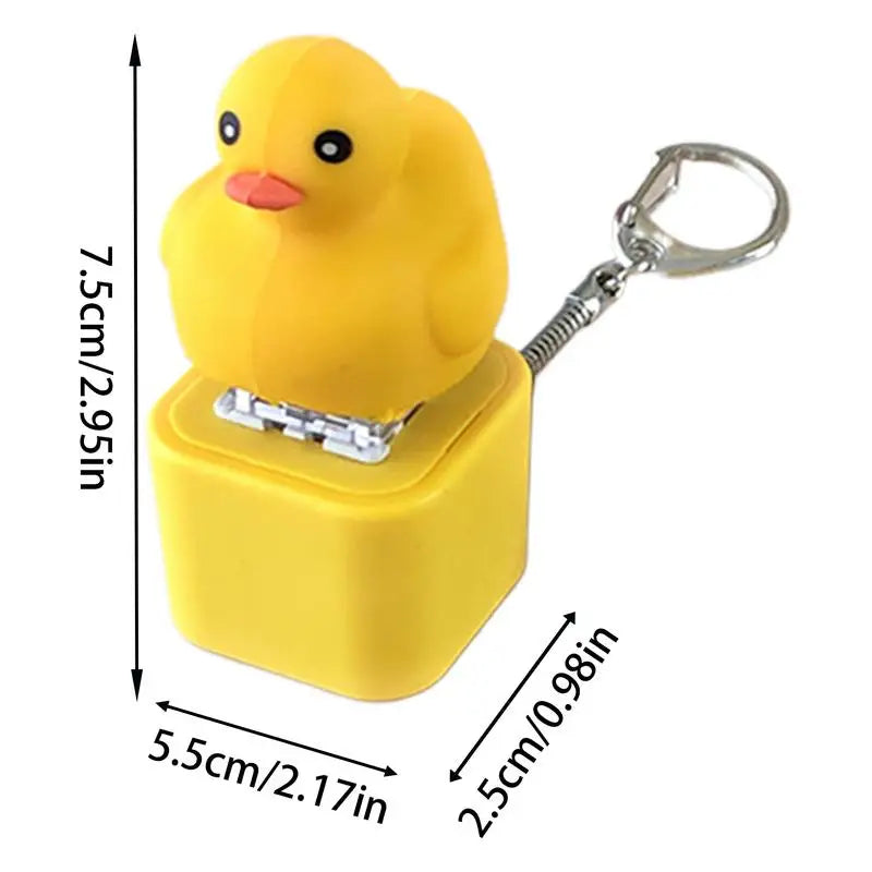 Keyboard Bag Charm Fidget Clicker Small Backpack Ornament Duck Shape Backpack Charm with Light and Sound Stress Relief Toy Gift Oasis Select