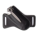 1pcs Leather Anti-scratch Storage Sheath Folding Flick Knife Waist Belt Clip Holder Pocket Knives Pack Tools for Camping Oasis Select black