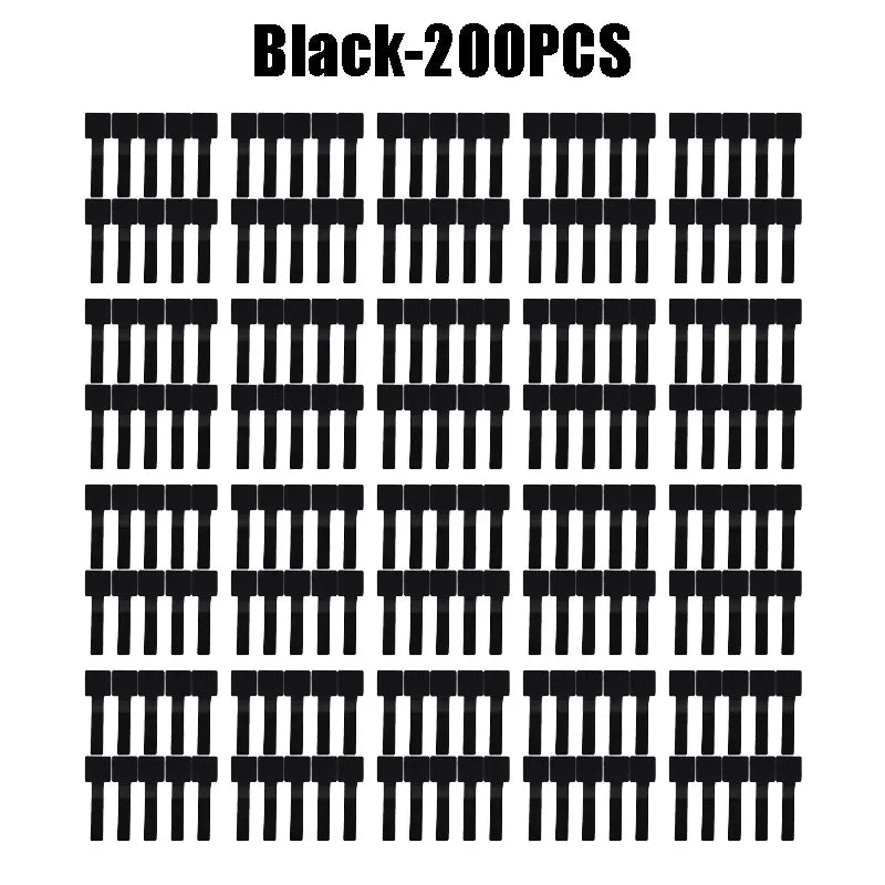 New Reusable Cable Ties Velcro Ties Self-Adhesive Power Cord Cable Holder Adjustable Cord Storage Desktop Organiser Manager Oasis Select Black-200PCS