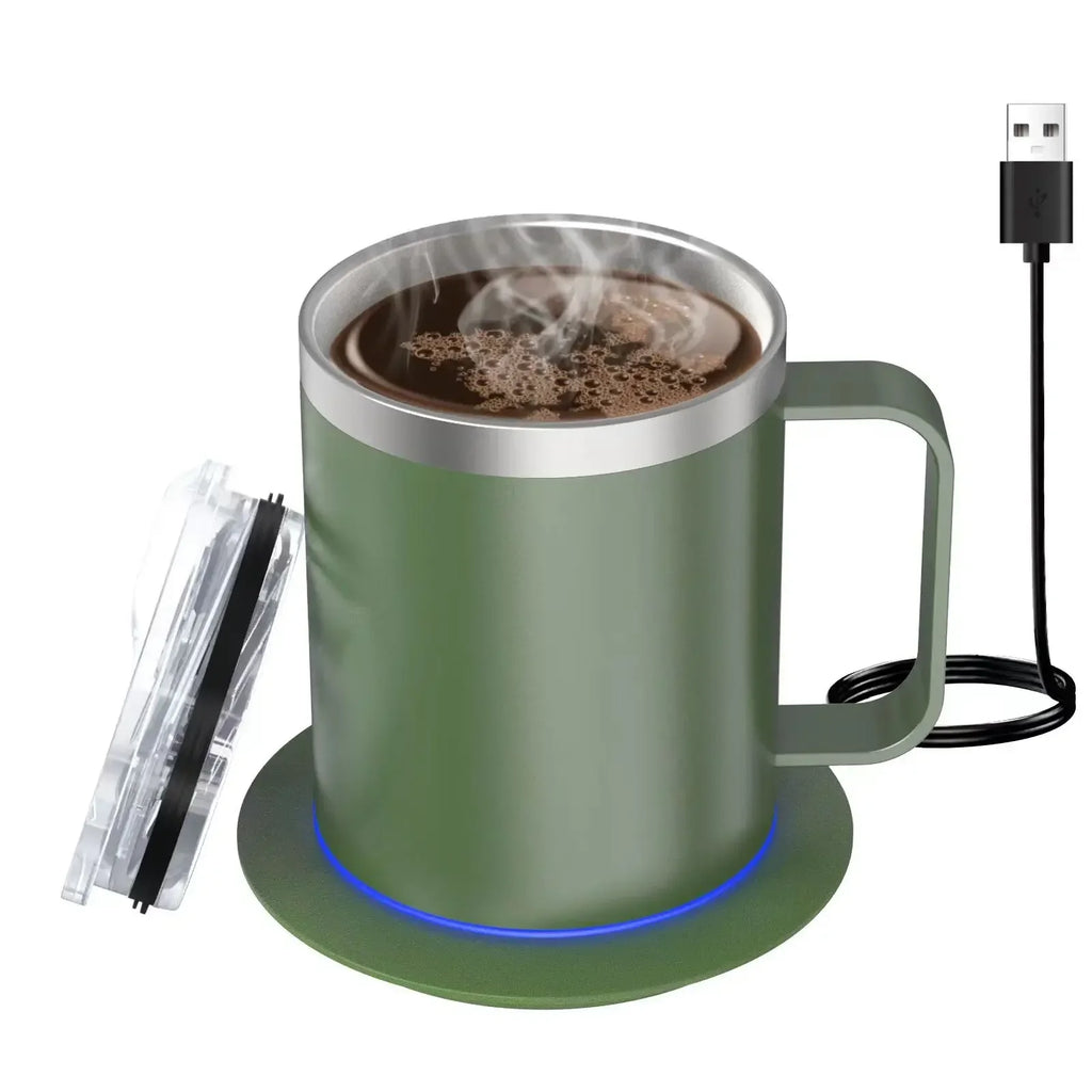 URGGU USB Heated Travel Mug 304 Stainless Steel 350ml 55°C