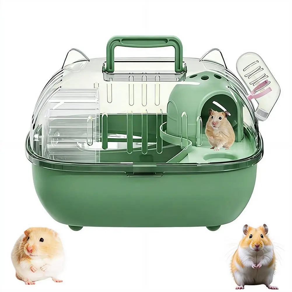 Hamster Cage Transparent Portable Travel Outing Carrier Small Pet Animal Large Luxury Carrier Waterproof Pet Storage Cage Oasis Select