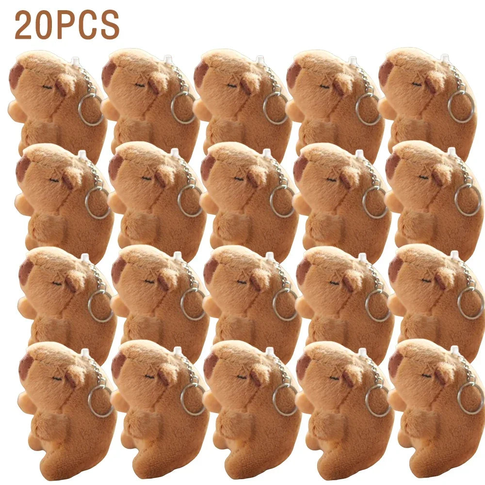 1-20PCS Cartoon Capybara Pendant Plush Toy Doll Bag Hanging Ornament Cute Kapila Keychain Doll Desktop Doll Ornament Car Pendant Oasis Select Naked-20PCS