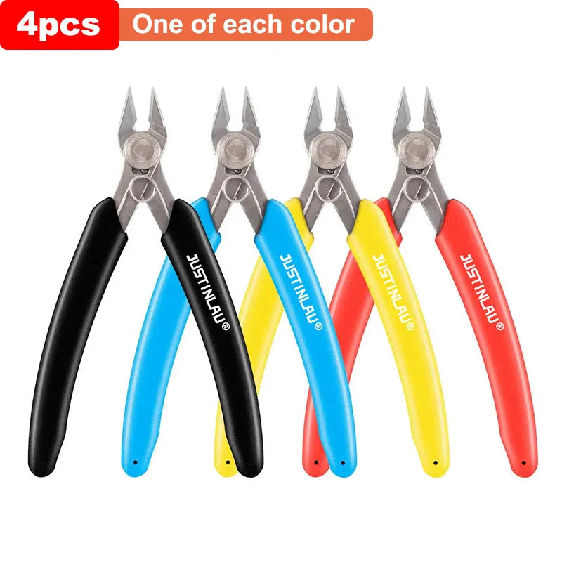 Universal Stainless Steel Pliers DIY Electronic Diagonal Side Cutting Nippers Wire Cable Cutter 3D Printer Parts Hand Tools Oasis Select 4pcs