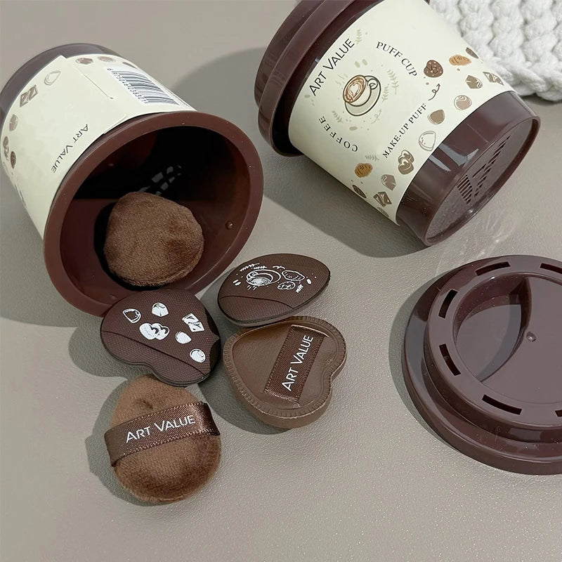 Art Value Mini Coffee Cup Powder Puff Set | 5pc Sponge Blush