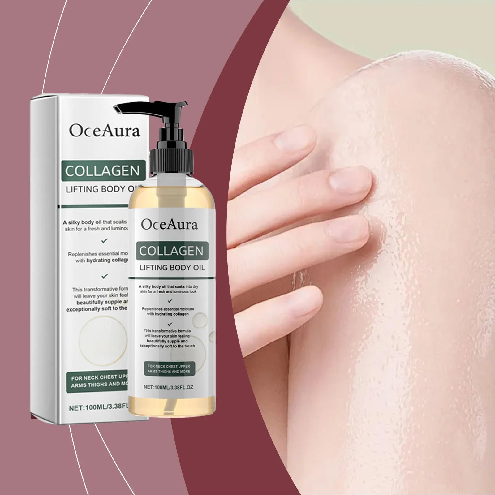 OceAura Collagen Firming Body Oil – Skin Tightening for Women Firming Body Oil Oasis Select