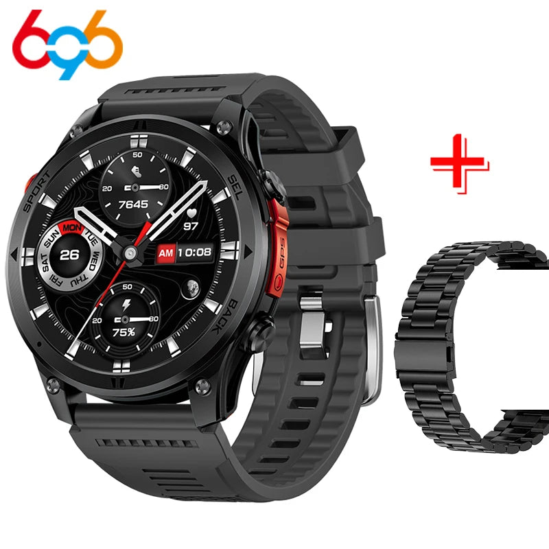 Outdoor GPS Path 1.46"100+ Multi-sport Mode BT Call Smart Watch IP68 Waterproof Sports Run Tracker Compass Smartwatch Men 530mAh Oasis Select BRBKS A BK3M