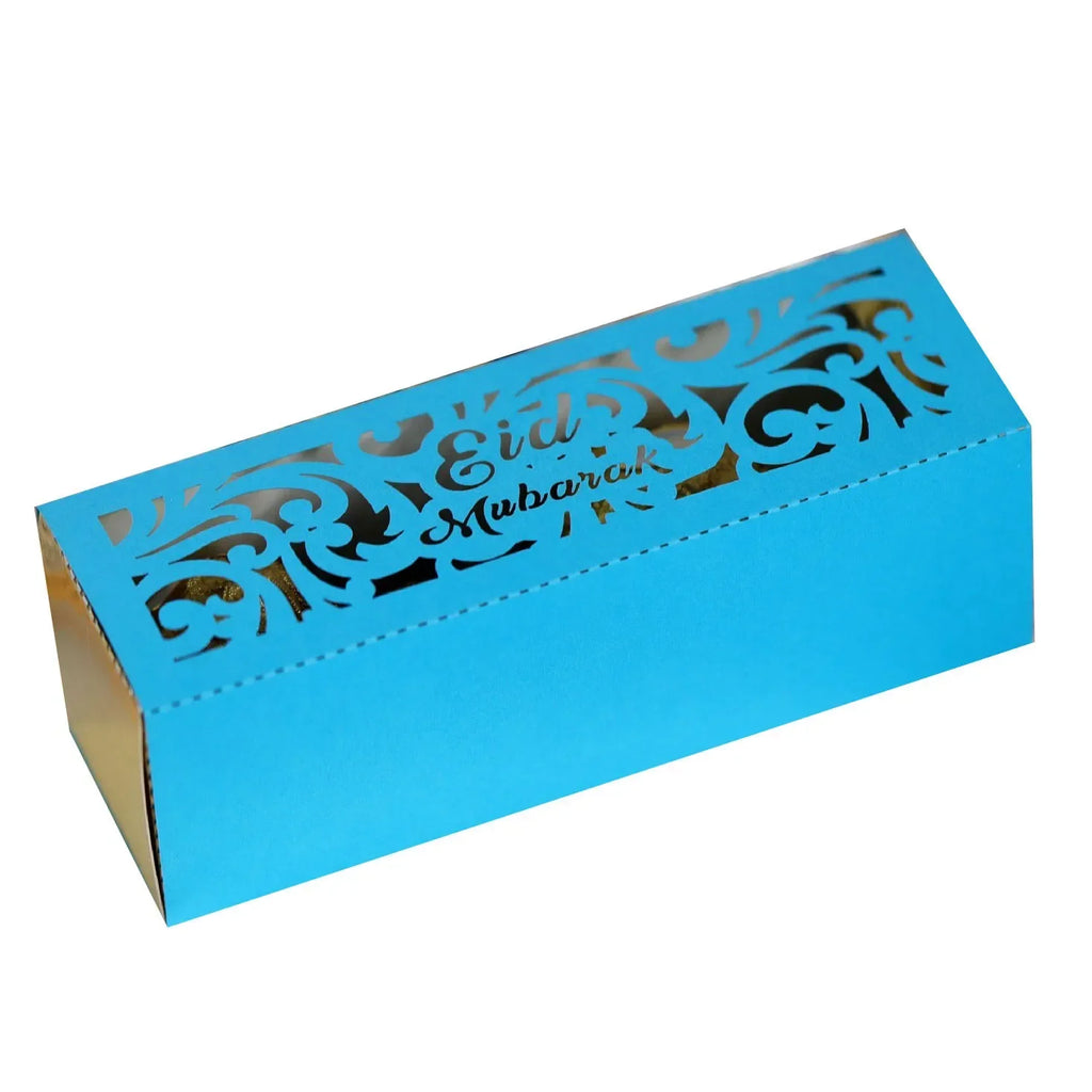 10Pcs EID Mubarak Candy Box Ramadan Kareem Candy Cookie Packing Box Muslim Islamic Festival Party Decoration Supplies Oasis Select Sky Blue 10pcs 12x4x4cm
