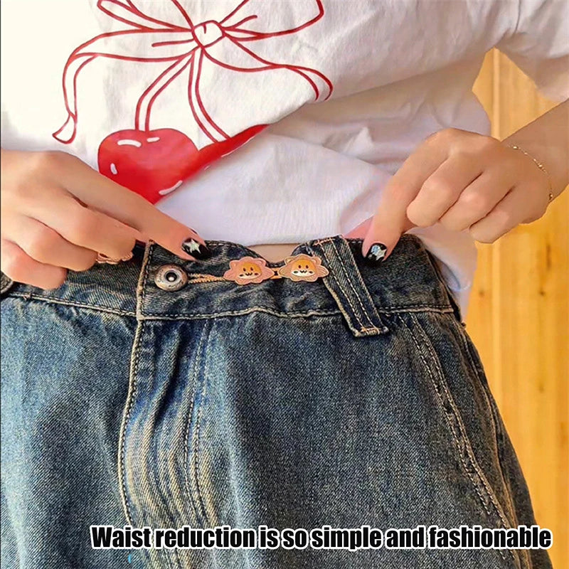 6Pcs Cartoon Lion Waist Cincher Waist Slimming Tool Pants Clips Detachable Metal Buttons Waist Tightener Clothing Accessories Oasis Select