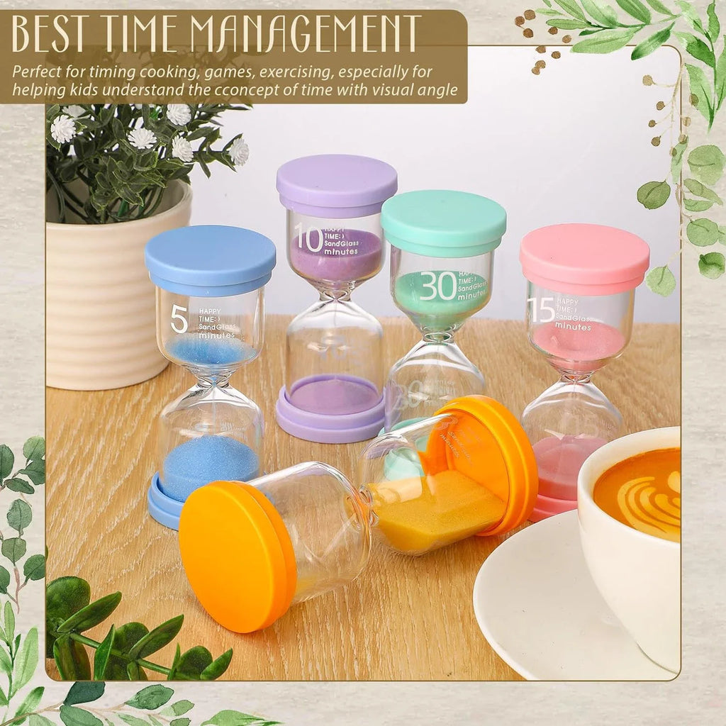1PCS 3/5/10/15/30 Minutes Colorful Hourglass Sandglass Children Kid Gift Toy Sand Timer Hour Glass Home Decoration Sand Clock Oasis Select