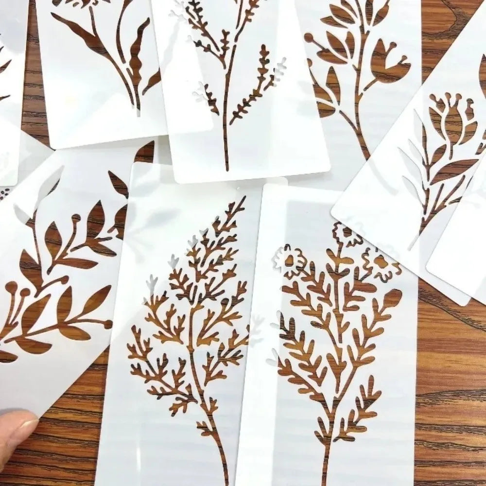 Reusable Plastic Stencils Set Butterfly Design Flower Leaf Pattern Flower Stencils Large Size Spray Painting Painting Templates Oasis Select