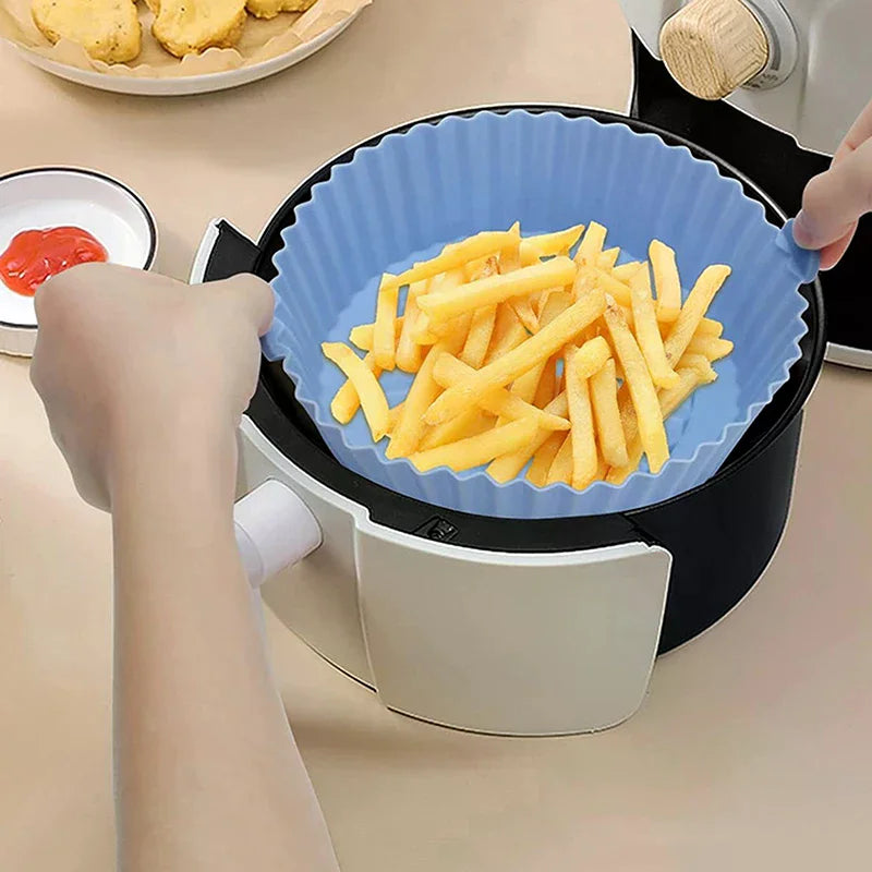 Air Fryer Silicone Tray Baking Mat Fried Basket Liner Pot Holder Grill Pan Replacement Bakeware Pizza Pan for Healthy Cooking Oasis Select
