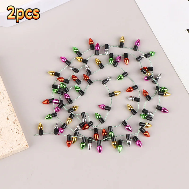 One Or 2pcs 1m Dollhouse String Lights Mini Furniture Accessories Fake Lights String Christmas Party Decoration Oasis Select MR-09