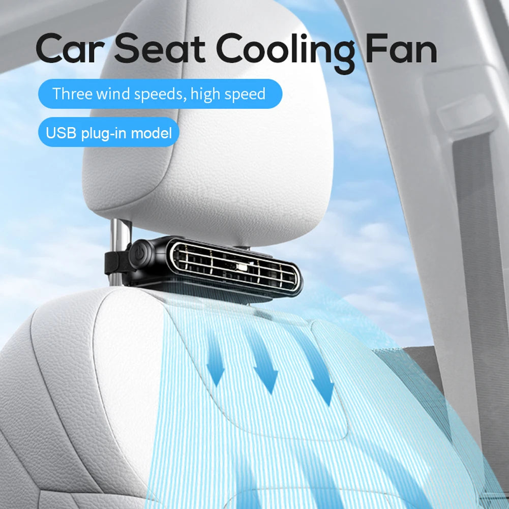  ﻿ Portable Car Seat Fan 3 Speeds Adjustable Car Rear Backrest Fan Electric Fan 5V/2A Air Conditioner Car Interior Accessories Oasis Select