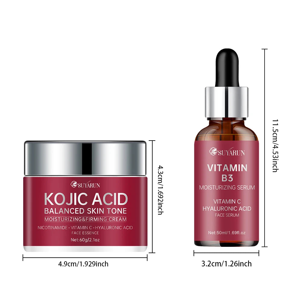 Kojic Acid Cream & Vitamin B3 Serum Set – Brightening Duo