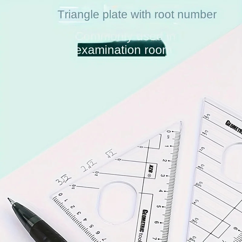 8PCS Drawings for Geometry School Compasses, Mechanical Pencils, Protractors, Rulers, and Tripods, with Storage Boxes Oasis Select