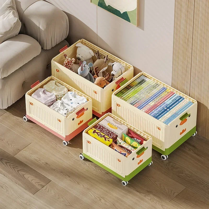 Multi-functional Children's toy storage box Household bedroom roller large capacity finishing box Oasis Select