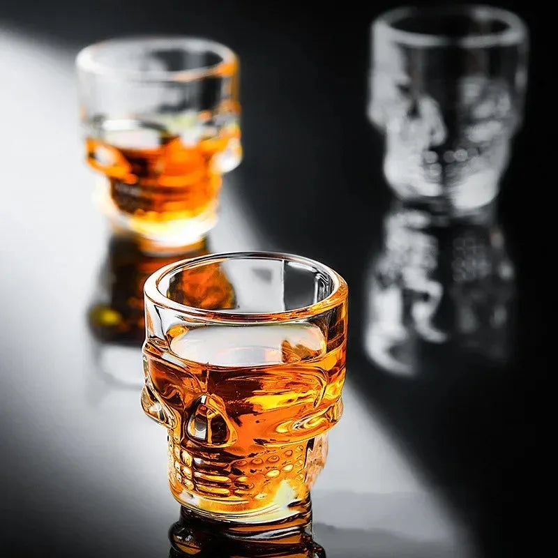 Halloween Gifts Skull Head Shot Glass Cup Creative Clear Crystal Wine Cup Liquor Whisky Vodka Beer Steins for Party Bar Oasis Select