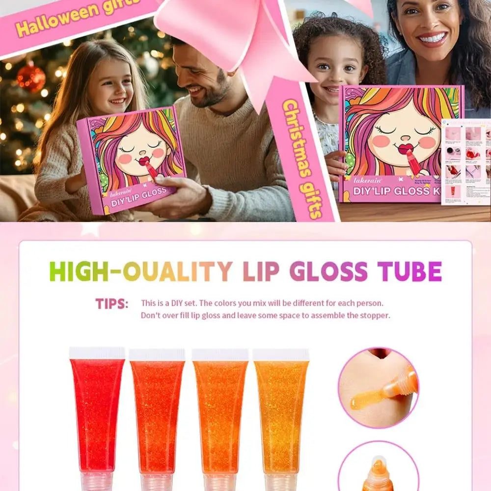 Kids DIY Lip Gloss Making Kit Creative Fun Makeup Set With Multiple Colors Easy To Use Tools Perfect Gift For Children Oasis Select