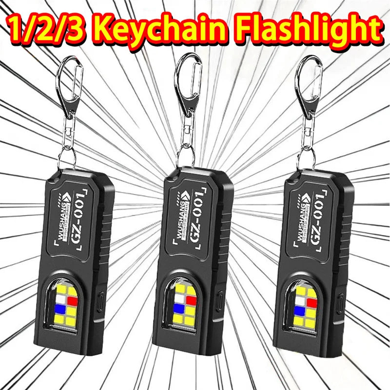 Mini COB LED Keychain Flashlight | USB-C Rechargeable, 5 Modes