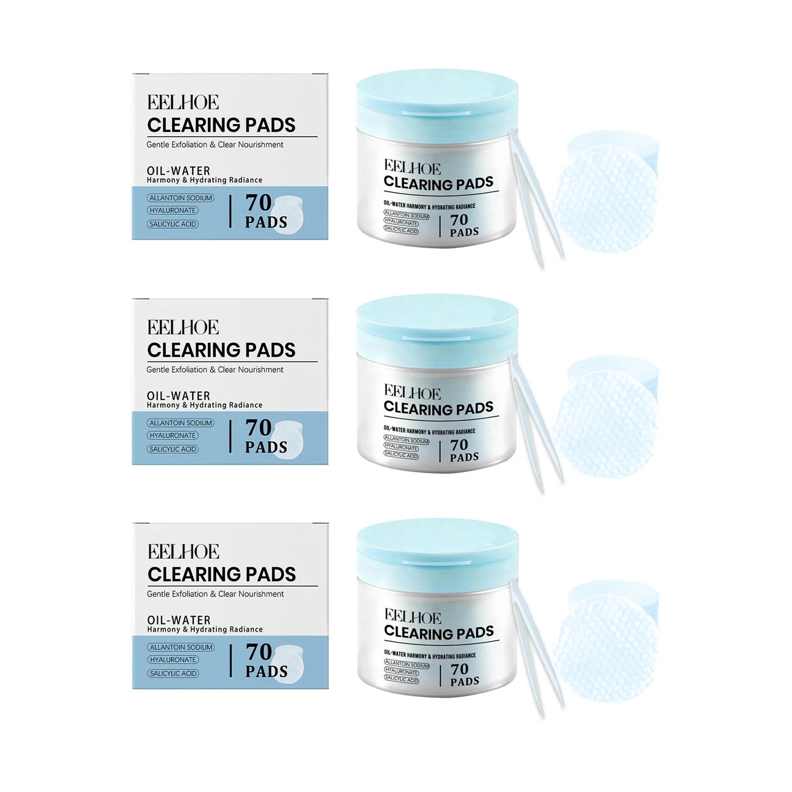 Salicylic Acid Cotton Pads Exfoliating Pore Cleansing Soothing Oil Control Acne Treatment Facial Daily Toner Pads with Tweezers Oasis Select 3 Sets