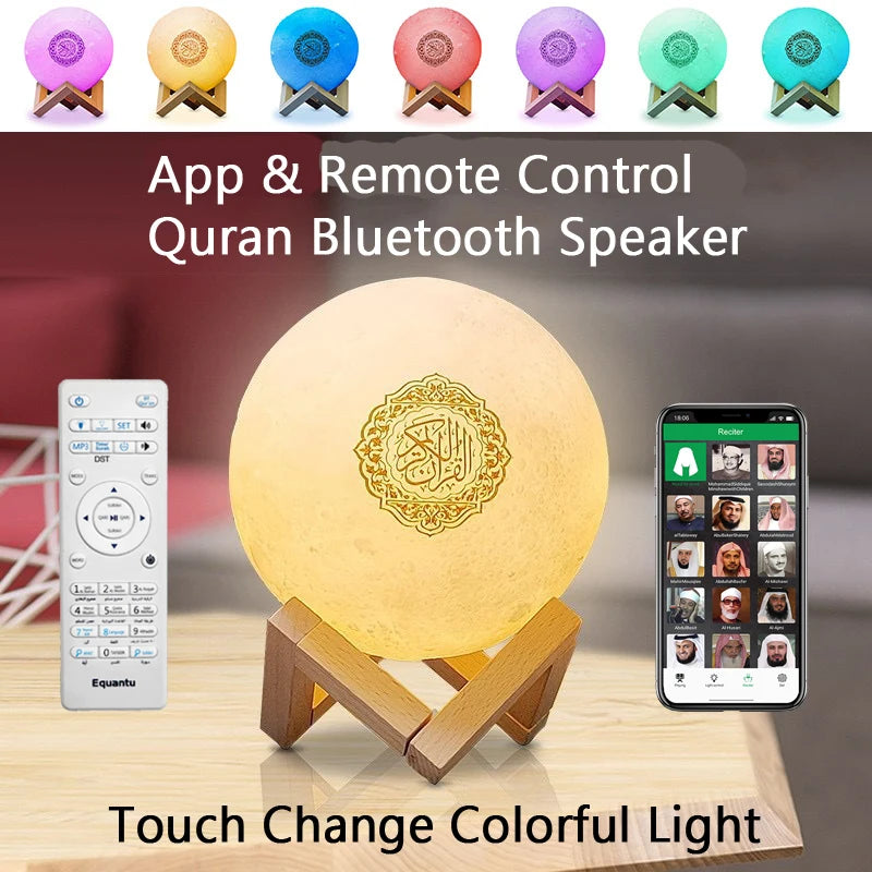 Islamic Quran Azan Bluetooth Speaker & Night Light Lamp