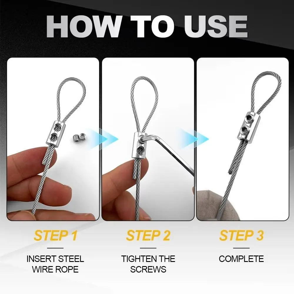 Screws Fixed Copper Steel Wire Rope Clip Metal Adjustable Wire Rope Clamp Stainless Steel Cable Clamp Hardware Accessories Oasis Select