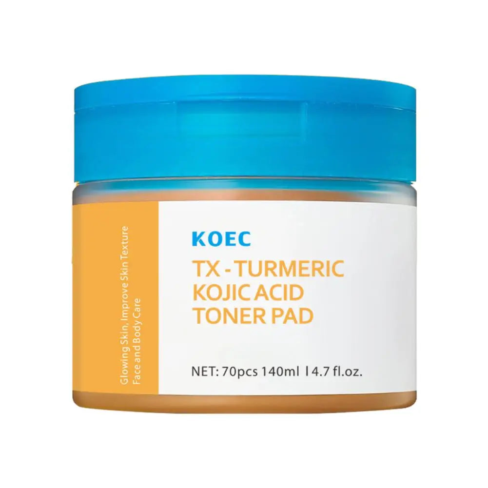 KOEC Turmeric Kojic Acid Toner Pads, Glowing Skin, Exfoliating, Balance Oil, Remove Excess Keratin Facial Sponges, Daily Cleaner Oasis Select 70 pads