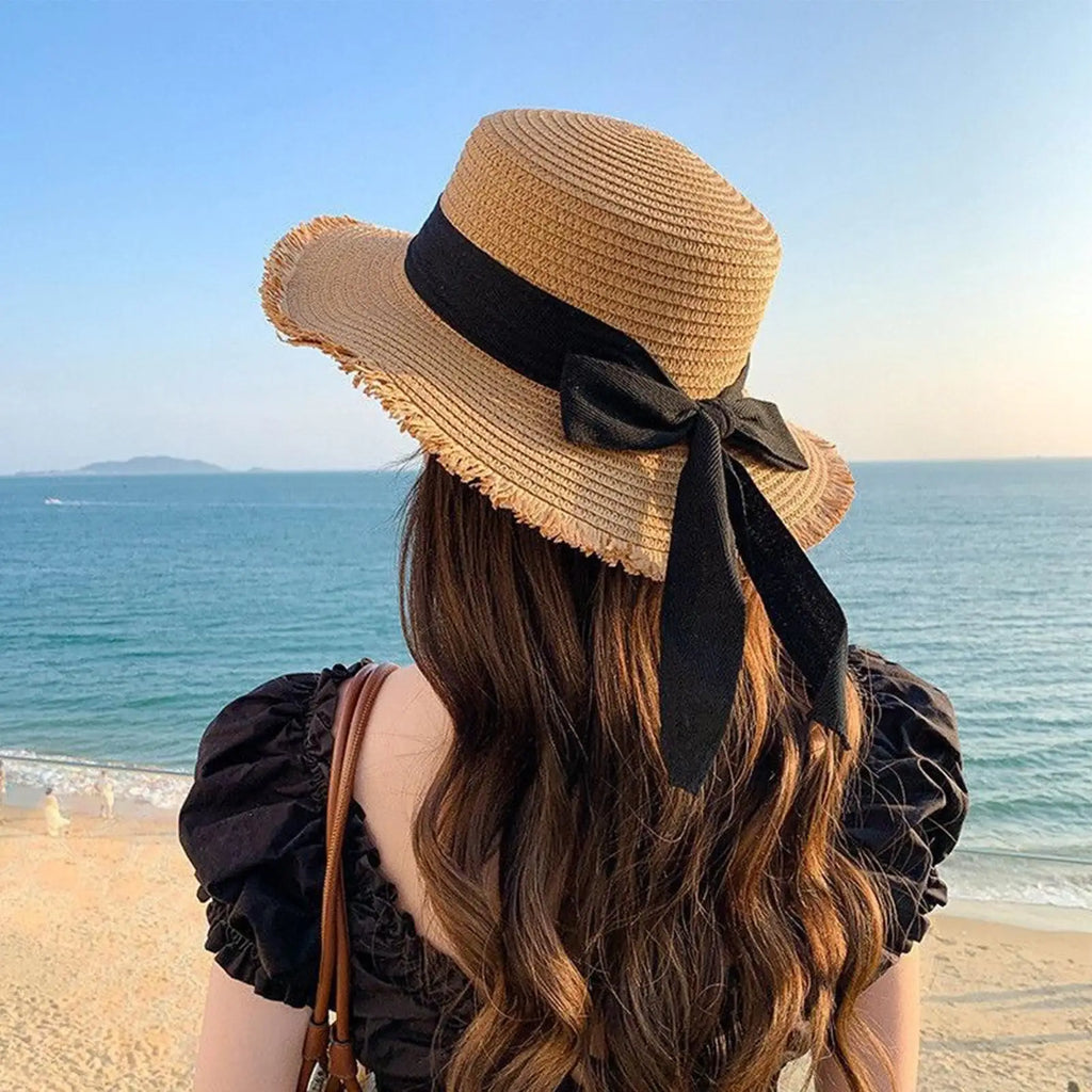 Big Brim Summer Straw Sun Hat Panama Hats Grass Knitted Gift Hat Breathable Leisure Straw Hat Beach Caps For Sun Protection Oasis Select