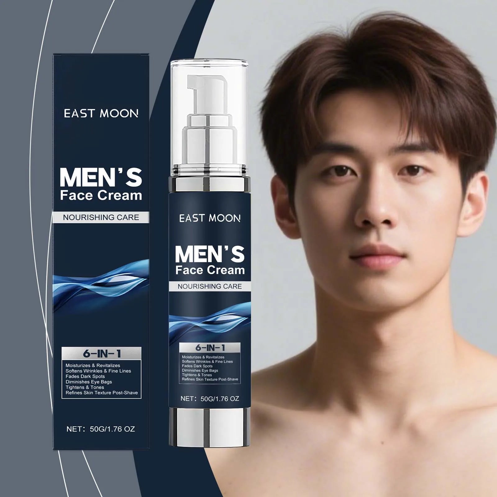 East Moon Men's Deep Moisturizing Cream Enhances Skin Elasticity Facial Aftershave Care Moisturizes Eye Area Multi-purpose Cream Oasis Select