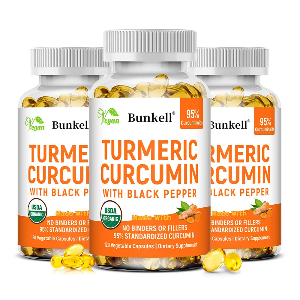 Turmeric Curcumin 95% Curcuminoids Black Pepper & Ginger Herbal Supplement Oasis Select 120 count-3 bottle